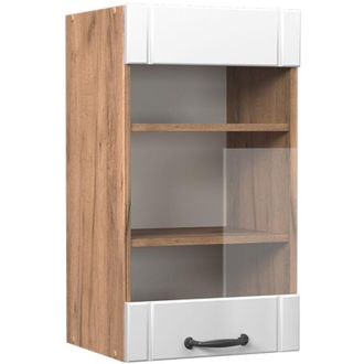 Vicco Armario De Cocina Con Vidrio Fame-line, Blanco Casa De Campo, 40 Cm, Vicco