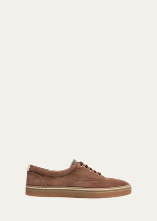 Brunello Cucinelli Mens Suede Low-Top Sneakers