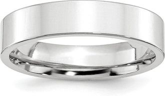 Diamond2Deal Platinum 5mm Polished Flat Wedding Band Ring