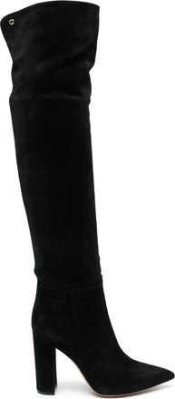 Gianvito Rossi Piper 85mm knee-length boots - women - Calf Suede/Calf Leather/Calf Leather - 39 - Black