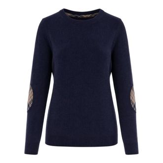 Barbour Pendle Crew - Dames - Ronde hals truien - Blauw - M - Katoen - Truien & Vesten