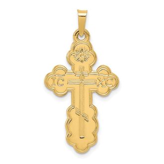 Diamond2Deal 14k Yellow Gold Eastern Orthodox Cross Pendant