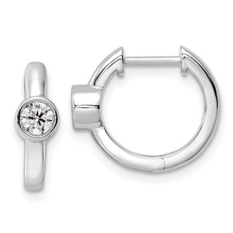 Diamond2Deal 14k Gold 1/3 ct Lab Grown Diamond Hinged Hoop Earrings VS Clarity, D-E Color