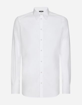 Dolce & Gabbana Cotton Gold-fit Shirt - Man Shirts White Cotton 37