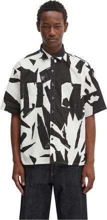 Neighborhood Abstract Pattern Plain Shirt SS - Heren - Korte mouwen Overhemden - Veelkleurig - M - Katoen - Overhemden