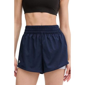 Lacoste Ultra Dry Tennisbroekjes - Dames - Bermuda - Blauw - XS - Polyester - Korte Broeken