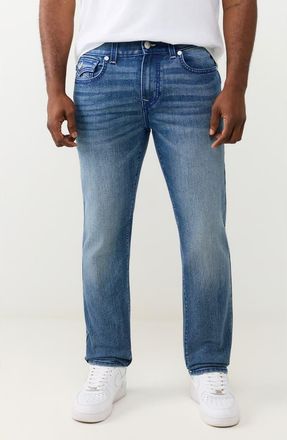 True Religion Geno Big T Flap Slim Fit Jeans in Medium Blue Quartz at Nordstrom Rack, Size 29