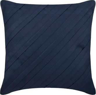 OEM Funda De Coj&iacute;n Decorativa Plisada Texturizada De 20x20 Pulgadas En Azul Marino, Coj&iacute;n Cuadrado De Gamuza Sint&eacute;tica De Color Liso, Juego De 1 Pieza: Co