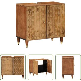 vidaXL vidaXL Legno di Mango - Mobile Lavabo da Bagno 62x33x58cm in Legno Massello di Mango