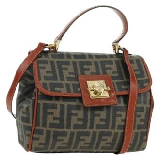 Fendi Pre-owned Handbags, female, Brown, Size: ONE SIZE Pre-owned Vintage Zucca Shoulder Bag