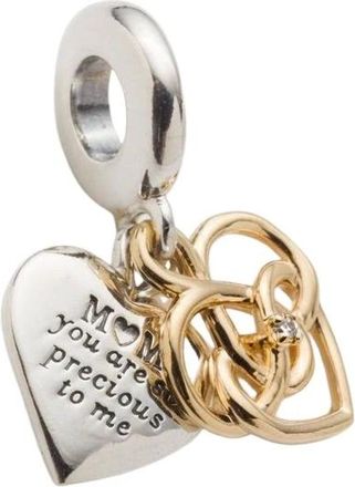Pandora Lab-grown Diamond Engravable Mom Double Dangle Charm - female - Pandora - Jewellery - Multicolor - ONE SIZE - Accessories