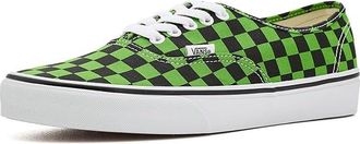 Vans Authentic Skate Shoes Checkerboard Green/Black : Mens 11.5 - Womens 13 Medium, Canvas/Leather/Suede