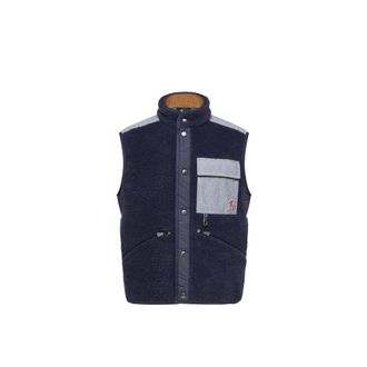 Moncler Moncler Teddy & Chambray Vest, Men, Blue, Size: L