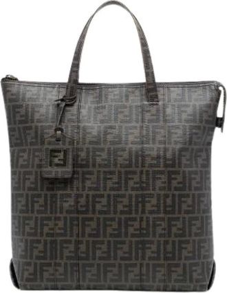 Fendi Pre-owned Tote Bags, female, Brown, Size: ONE SIZE Pre-owned Coated Canvas Tote