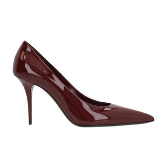 Saint Laurent Schoenen, Dames, Rood, 38 EU, Leer, Rode leren puntige neus pumps
