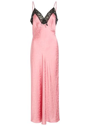 Rixo Rixo Alberta Floral-jacquard Lace and Satin Midi Slip Dress - Pink - 14 (UK 14 / L)