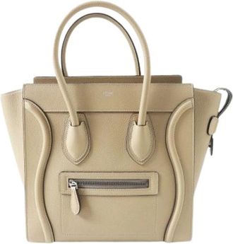 Celine Pre-owned Micro Luggage Tote - Dames - Vintage Shopper - Beige - ONE Size - Leer - Vintage