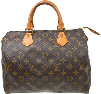 Louis Vuitton Speedy Handbag Monogram Canvas Brown Canvas Handbag (Pre-Owned)