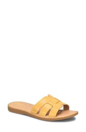 B&oslash;rn Mindi Slide Sandal in Yellow Leather at Nordstrom Rack, Size 6