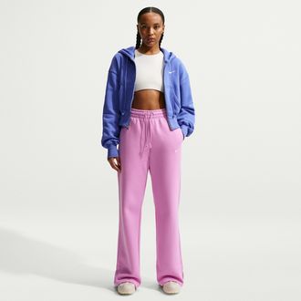 Nike Womens Nike Sportswear Phoenix Fleece High-Waisted Wide-Leg Pants in Purple | IH1011-503