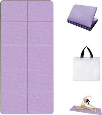 OEM Esterilla De Yoga, Esterilla De Ejercicio Plegable Y Acolchada, Esterilla De Fitness Antideslizante Y Amortiguadora, 185 Cm X 90 Cm, Morada