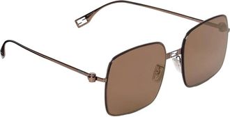 Fendi Accessoires, Dames, Roze, ONE Size, Contemporary Vierkante Zonnebril