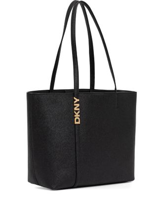 DKNY Structured Cow Leather Tote Bag with Detachable Pouch