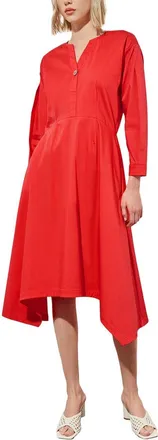 Ming Wang Stretch Cotton Fit & Flare Dress
