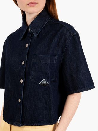 Roy Rogers Camicia maniche corte rinse denim blu