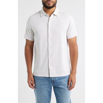 Robert Barakett Torin Short Sleeve Button-Up Shirt in Shadow Coral at Nordstrom, Size Xx-Large