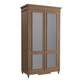 Ballard Designs Casa Florentina Louis XVI Armoire with Mirrored Doors - Warm Natural - Ballard Designs