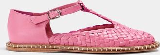 Naguisa Womens Fragaria Woven T-Strap Shoes In Pink