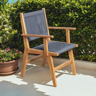 Wanda Collection Wanda Collection - Sill&oacute;n De Jard&iacute;&shy;n De Teca Y Cuerda Gris Oscuro Cl&eacute;o