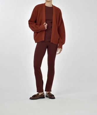 Paper Label Mali Open Cardigan In Intense Rust