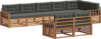 vidaXL Conjunto De Sof&aacute;s De Exterior 8 Uds. Natural Y Antracita Vidaxl