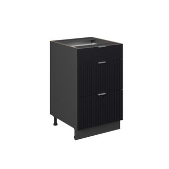 Vicco Mueble Bajo De Cocina Fame-line, Rayas Negras, 50 Cm Sin Encimera