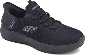 Skechers Mens Step-In Slip-Resistant Sneaker In Black