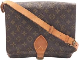 Louis Vuitton Pre-owned Cartouchiere GM Monogram Coated Canvas Leather Shoulder Bag - Dames - Vintage Schoudertas - Bruin - ONE Size - Leer - Vintage