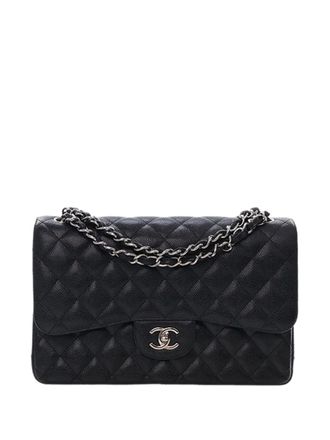 Chanel 2016-2017 Jumbo Classic Caviar Double Flap shoulder bag - women - Caviar Leather - One Size - Black