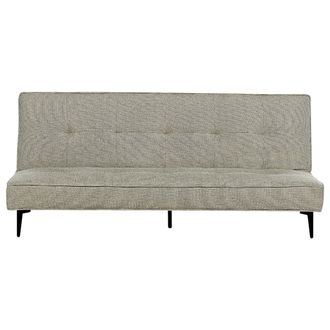 Beliani Sof&aacute; Cama Convertible Moderno Sin Reposabrazos Con Respaldo Abotonado Verde Claro Essvik