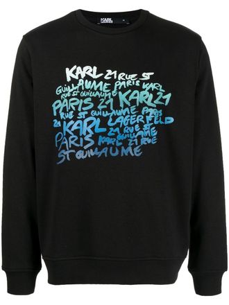 Karl Lagerfeld graffiti-logo crew sweatshirt - Black