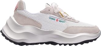 Casablanca Mens Atlantis Sneaker White Shoes Textile - Size UK 4.5