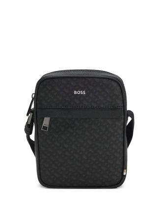 BOSS Messengertas met monogram - Zwart