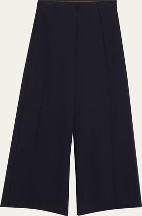 Max Mara Wide-Leg Pick Stitch Scuba Jersey Pants