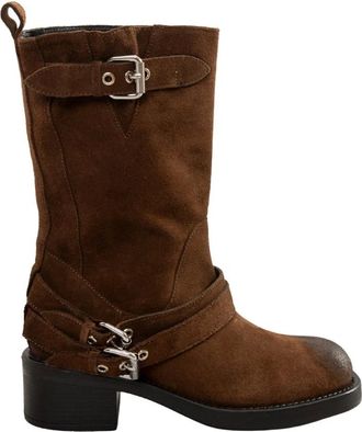 Ermanno Scervino Stivali Biker in Camoscio - - Shoes - Donna - Marrone - 40 EU