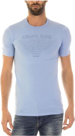 Armani Jeans Sweatshirts - Heren - T-shirts - Blauw - L - Katoen - Tops