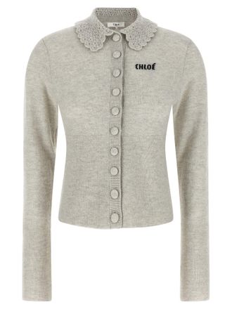 Chlo&eacute; Collar Cardigan Sweaters And Cardigans Gray