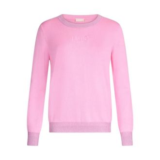 Liu Jo Round-neck Knitwear, female, Pink, Size: S Maglia
