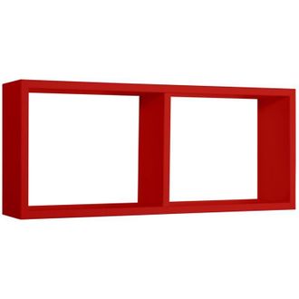 OEM Estante Rectangular De Pared 2 Compartimentos Mod. Morgana Rojo