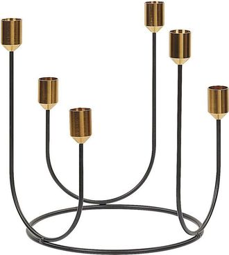 Beliani Candle Holder PANAY Metal 25 cm Black